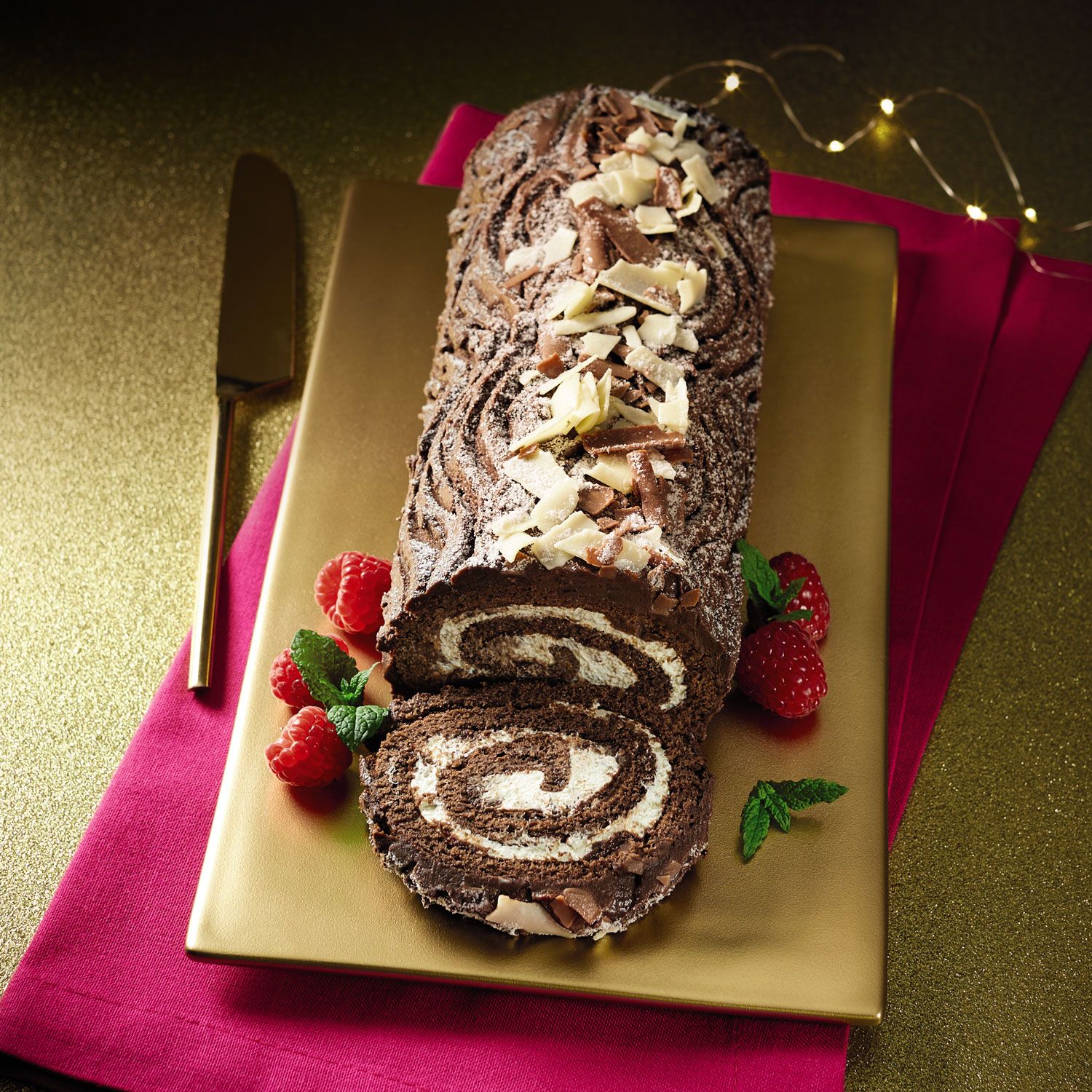 Hand Finished Belgian Chocolate Yule Log 815g Specially Selected